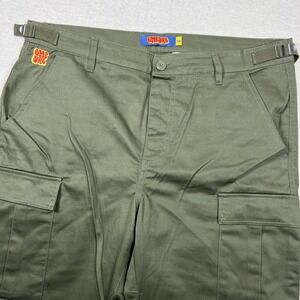 Empyre‎ Cargo Pants Mens 34 Green Relax Fit Workwear Double Knee Pockets Utility